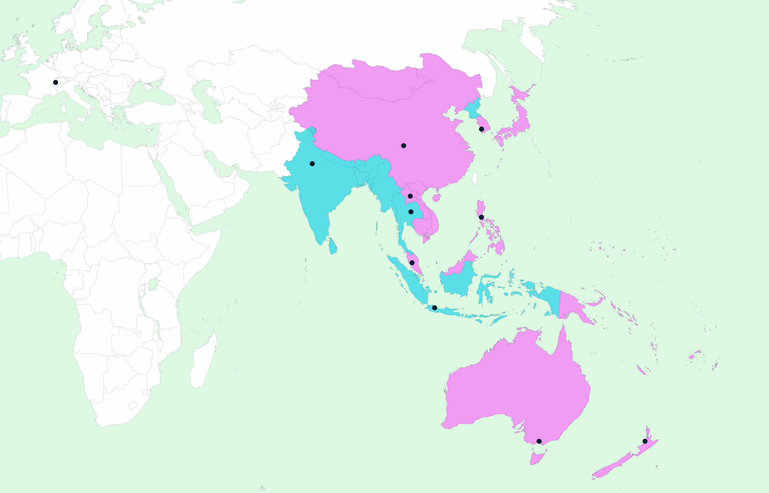 World map with WPRO and SEARO regions highlighted.